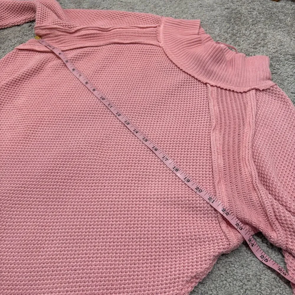 FP We The Free She’s A Keeper Mock Neck Puff Sleeve Pink Size XS